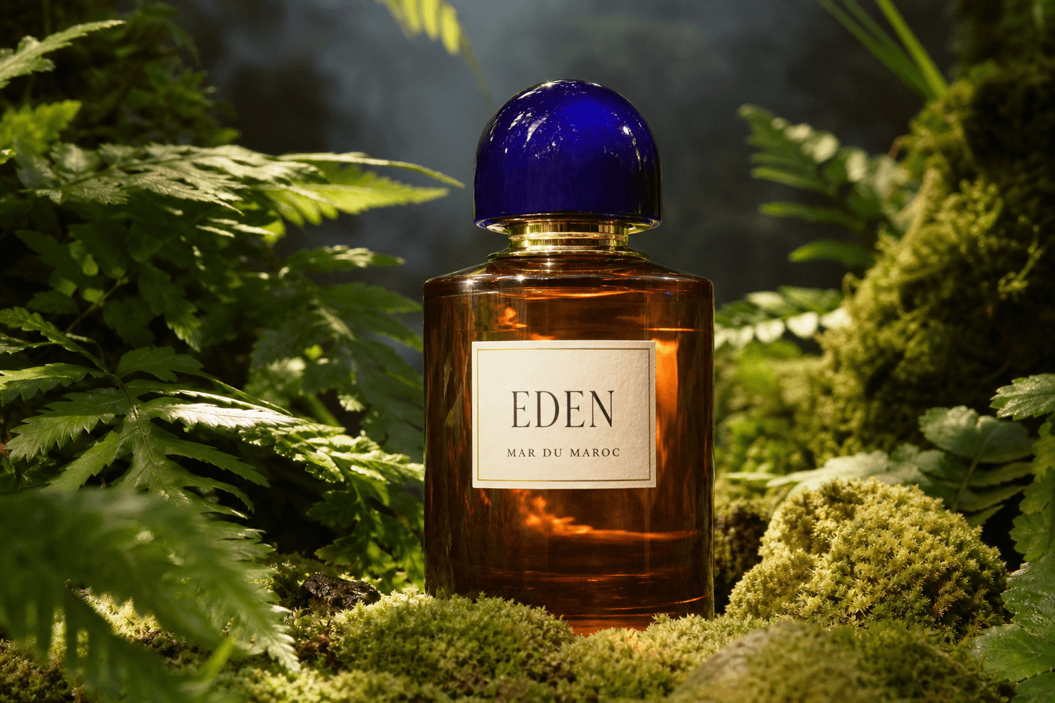 Fragrance campaign in forest setting